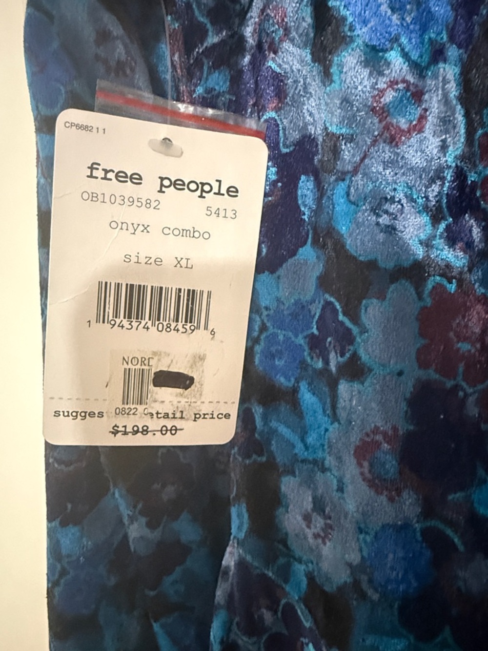 Free People Blue Floral Long Sleeve Midi Dress - Picture 4 of 5